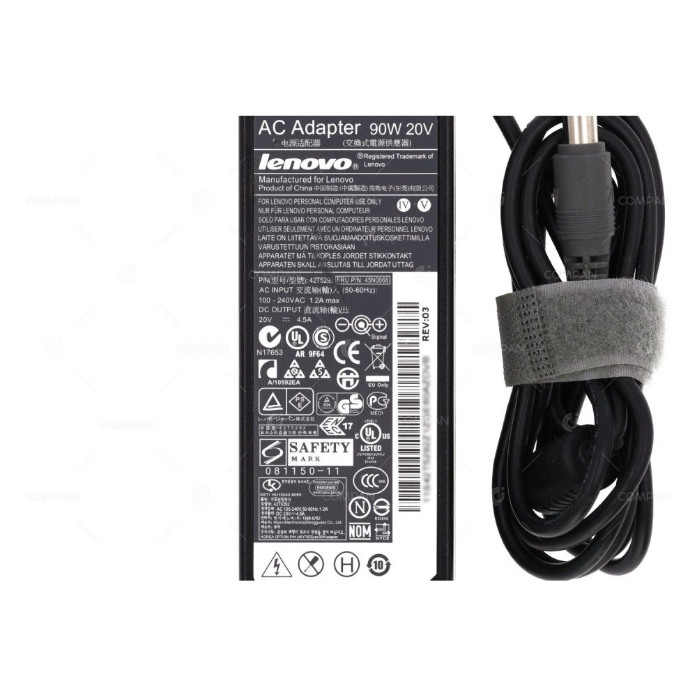 45N0068 LENOVO 45N0068 AC ADAPTER 90W 20V 4.5A FOR LAPTOPS THINKPAD SERIES 42T5292